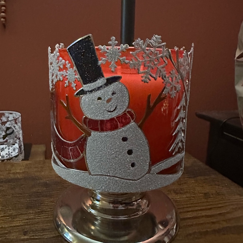 Bath and Body Works Festive Snowman Candle Holder